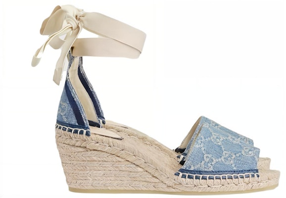 (Women) Gucci Thick Sole Lace-Up Denim 'Blue Sandal' 776846-FACUU-4647 Order (Women) Gucci Thick Sole Lace-Up Denim 'Blue Sandal' 776846-FACUU-4647