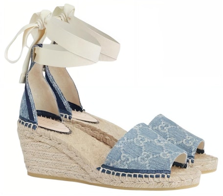 (Women) Gucci Thick Sole Lace-Up Denim 'Blue Sandal' 776846-FACUU-4647 Lookbook (Women) Gucci Thick Sole Lace-Up Denim 'Blue Sandal' 776846-FACUU-4647