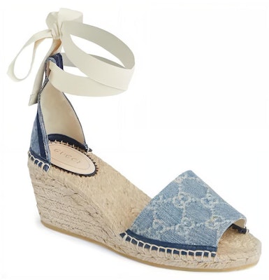 (Women) Gucci Thick Sole Lace-Up Denim 'Blue Sandal' 776846-FACUU-4647 Shop (Women) Gucci Thick Sole Lace-Up Denim 'Blue Sandal' 776846-FACUU-4647
