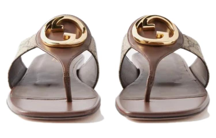 Shop (W) Gucci Selipar Fesyen Thong 'Ebony' 752659-9I650-9769