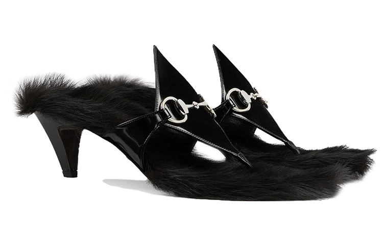 Order (W) Sandales Gucci à Talons Mi-hauts avec Bride et Mors Noir 764196-AACY2-1000
