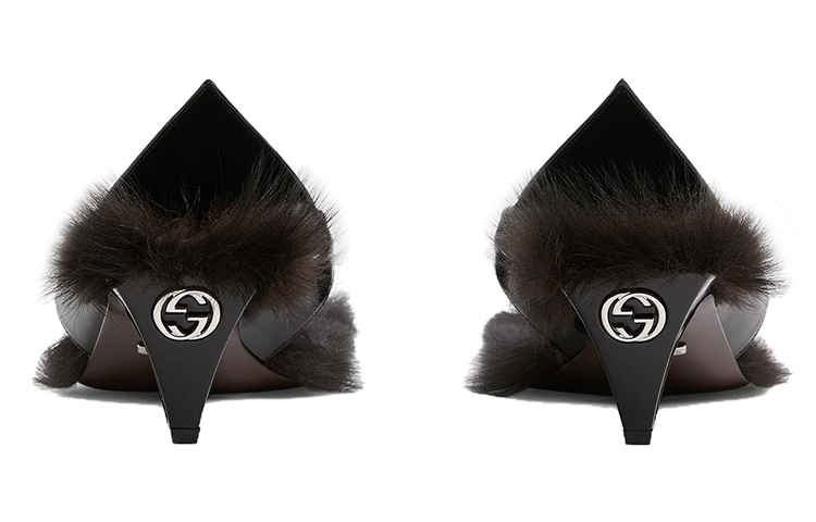 Shop (W) Sandales Gucci à Talons Mi-hauts avec Bride et Mors Noir 764196-AACY2-1000