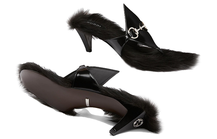 Purchase (W) Sandales Gucci à Talons Mi-hauts avec Bride et Mors Noir 764196-AACY2-1000