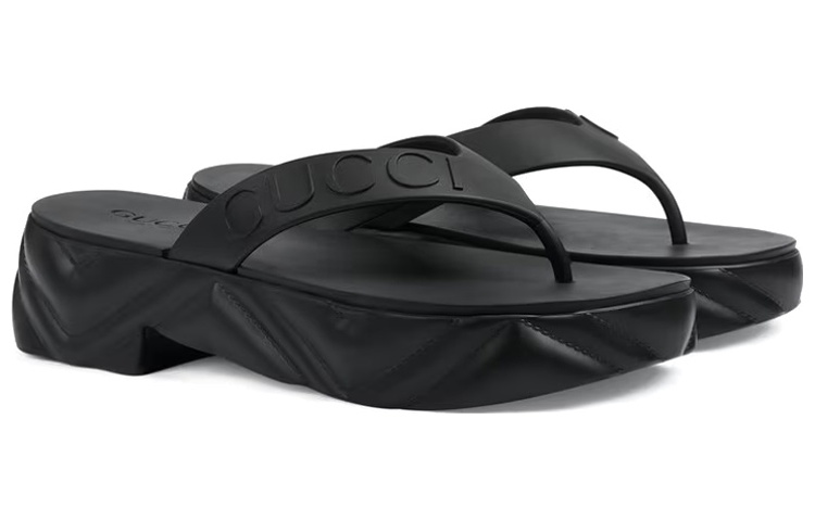 Lookbook (Women) Gucci Thong Platform Sandal 'Black' 746334-JFM00-1000