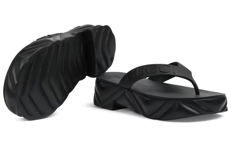 Details for (Women) Gucci Thong Platform Sandal 'Black' 746334-JFM00-1000