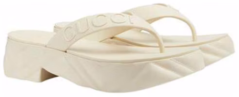 Shop (Women) Gucci Thong Platform Sandal 'White' 746334-JFM00-9022