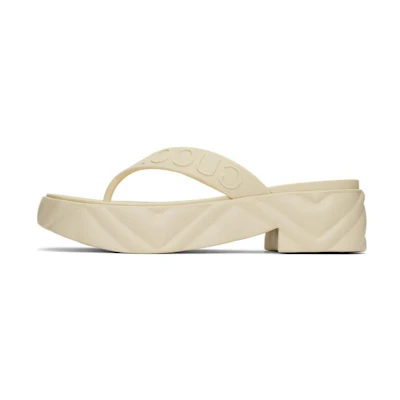 (W) Gucci Thong Platform Sandal 'White'