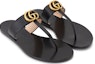 Lookbook (W) Sandal Jepit Gucci dengan Double G 'Kulit Hitam' 497444-A3N00-1000