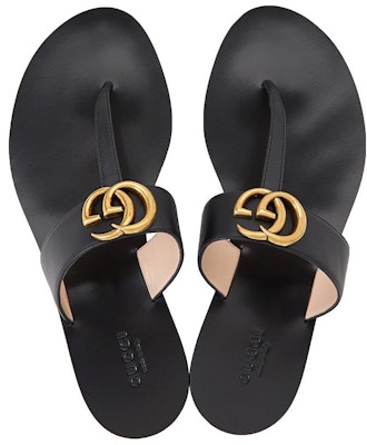 (W) グッチ ダブルG レザー トングサンダル (ブラック) 497444-A3N00-1000 Shop (W) グッチ ダブルG レザー トングサンダル (ブラック) 497444-A3N00-1000