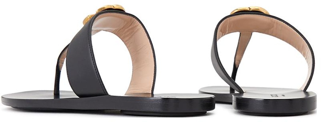 (Women) Gucci Thong Sandal With Double G 'Black Leather' 497444-A3N00-1000 Purchase (Women) Gucci Thong Sandal With Double G 'Black Leather' 497444-A3N00-1000