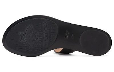 (Women) Gucci Thong Sandal With Double G 'Black Leather'