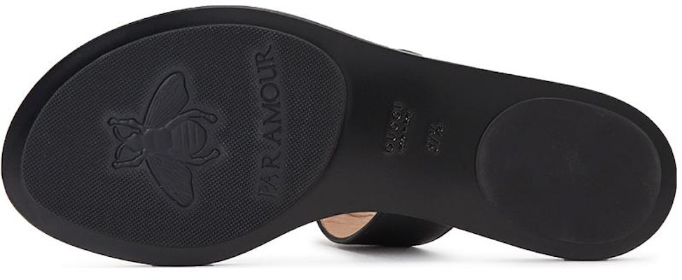 (Women) Gucci Thong Sandal With Double G 'Black Leather' 497444-A3N00-1000 Details for (Women) Gucci Thong Sandal With Double G 'Black Leather' 497444-A3N00-1000