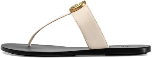 (Women) Gucci Thong Sandal With Double G 'White Leather' 497444-A3N00-9022 (Women) Gucci Thong Sandal With Double G 'White Leather' 497444-A3N00-9022