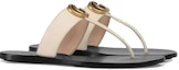 Lookbook (W) Sandal Gucci Thong Dengan Double G 'Kulit Putih' 497444-A3N00-9022