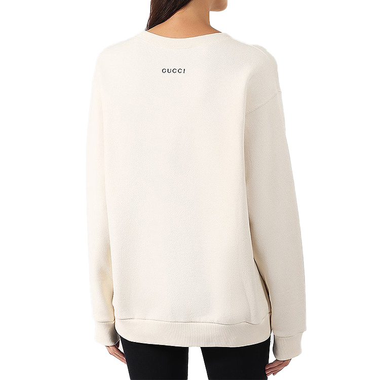 Shop (W) 구찌 타이거 헤드 프린트 스웻셔츠 화이트 469250-XJBI5-9381