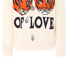 Sizing (Women) GUCCI Tiger Head Print Sweatshirt White 469250-XJBI5-9381