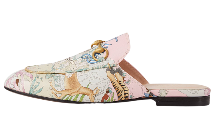 (Women) Gucci Tiger Princetown Slipper Leather 'Pink' 687587-UTA00-5244