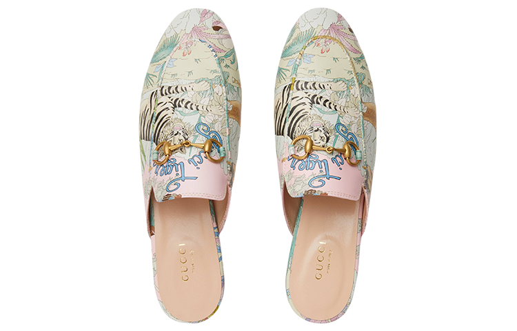 (W) Gucci Tiger Princetown Slipper Leather 'Pink' 圖 3