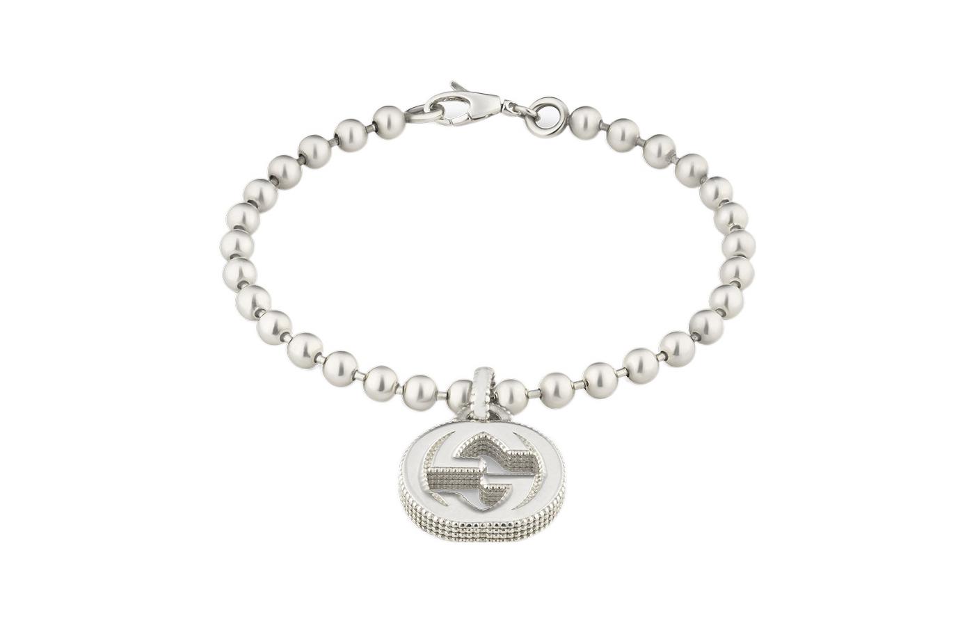 (Women) GUCCI Trendy Beaded Pendant 925 Silver Bracelet for Women. YBA479226001