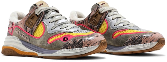 GUCCI古馳 Ultrapace 減震防滑 低幫 運動休閒鞋 女款 粉黃 做舊版 Cheap GUCCI古馳 Ultrapace 減震防滑 低幫 運動休閒鞋 女款 粉黃 做舊版