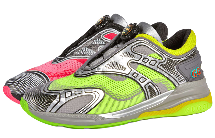 Lookbook (W) 구찌 울트라페이스 R '네온 핑크 옐로우' 믹스매치 623153-H9T40-8476