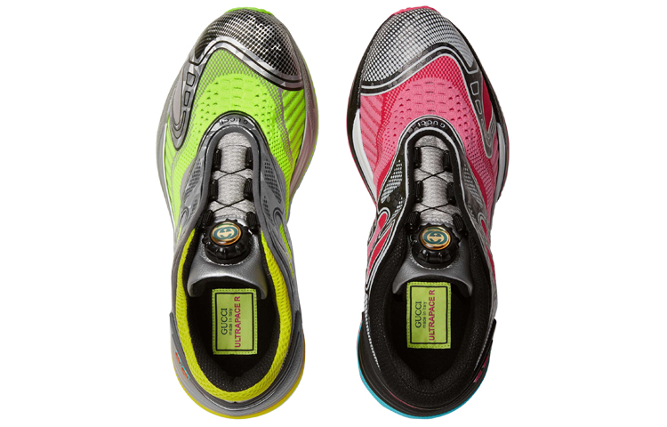 Shop (W) 구찌 울트라페이스 R '네온 핑크 옐로우' 믹스매치 623153-H9T40-8476