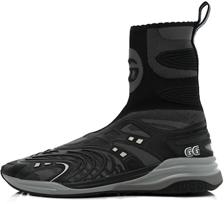 (Women) Gucci Ultrapace R Mid Top Sock Sneakers 'Black Grey' 663725-2TK10-8895 Buy (Women) Gucci Ultrapace R Mid Top Sock Sneakers 'Black Grey' 663725-2TK10-8895