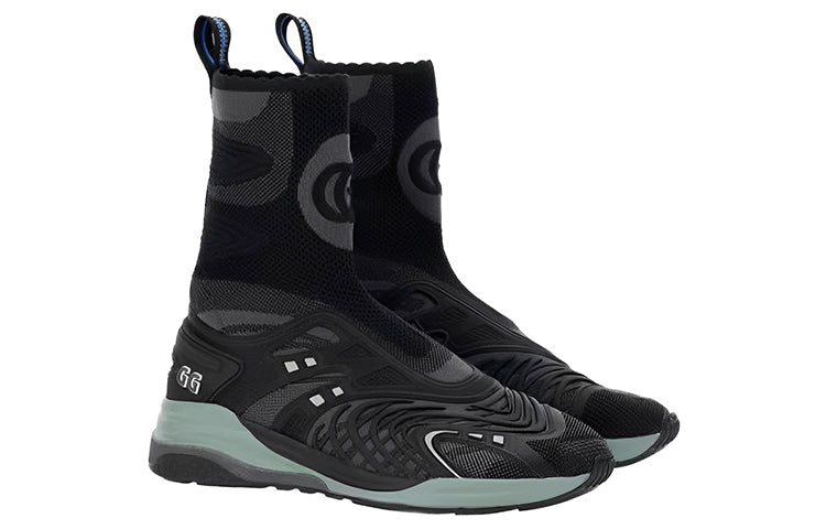 Order (W) Gucci Ultrapace R Mid Top Sock Sneakers ''Schwarz Grau'' 663725-2TK10-8895