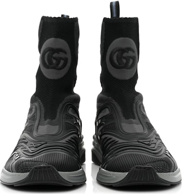 (Women) Gucci Ultrapace R Mid Top Sock Sneakers 'Black Grey' 663725-2TK10-8895 Shop (Women) Gucci Ultrapace R Mid Top Sock Sneakers 'Black Grey' 663725-2TK10-8895