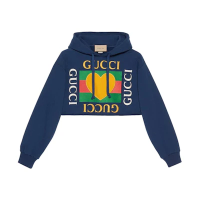 (Women) Gucci Valentine's FW23 Blue Hoodie with Logo Embroidery 688197-XJFVH-4030