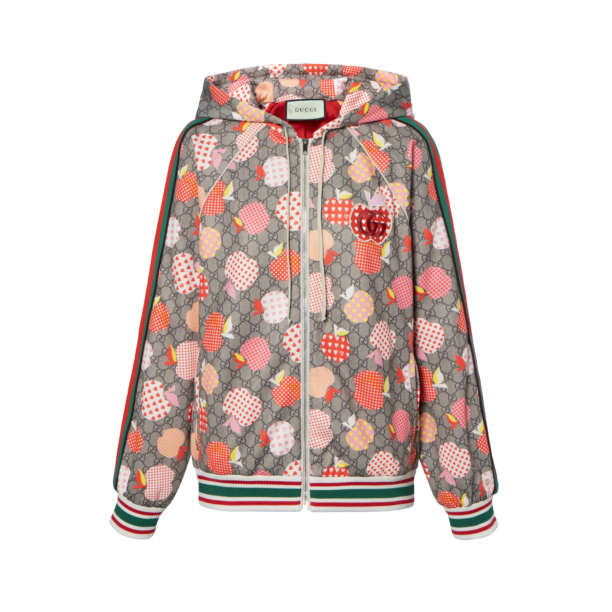 (Women) GUCCI Valentine's Special Apple Heart Hoodie Jacket Women Brown 663571-XJDOD-5943