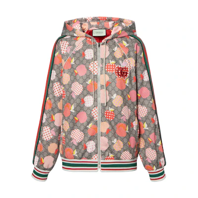 (Women) GUCCI Valentine's Special Apple Heart Hoodie Jacket Women Brown 663571-XJDOD-5943