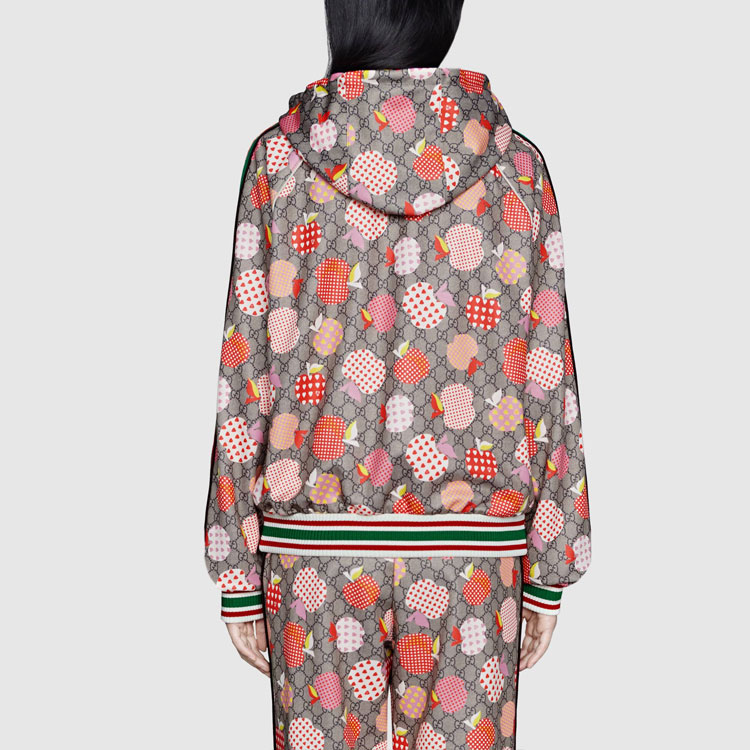 (Women) GUCCI Valentine's Special Apple Heart Hoodie Jacket Women Brown 663571-XJDOD-5943 圖 4