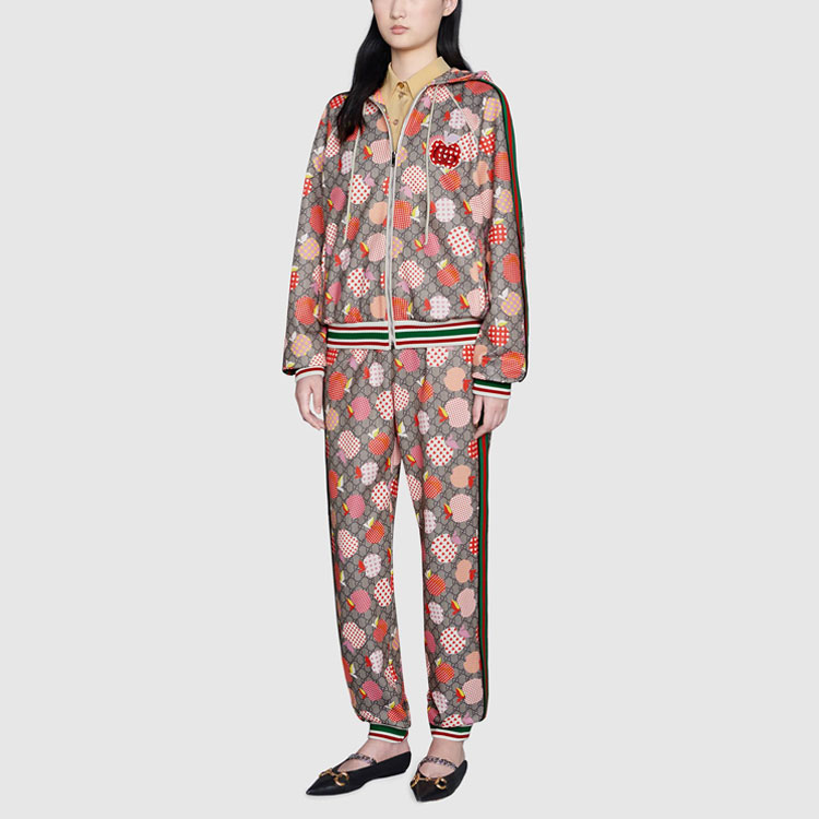 (Women) GUCCI Valentine's Special Apple Heart Hoodie Jacket Women Brown 663571-XJDOD-5943 圖 5