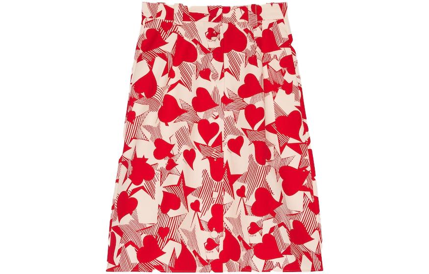 (Women) Gucci Valentine's Star Heart Print Long Dress Red FW23 Collection 741344-ZAM5L-6397