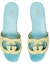 Shop (W) Gucci Velvet 'Selipar Fesyen Potongan Biru Kuning' 694451-C2000-7412