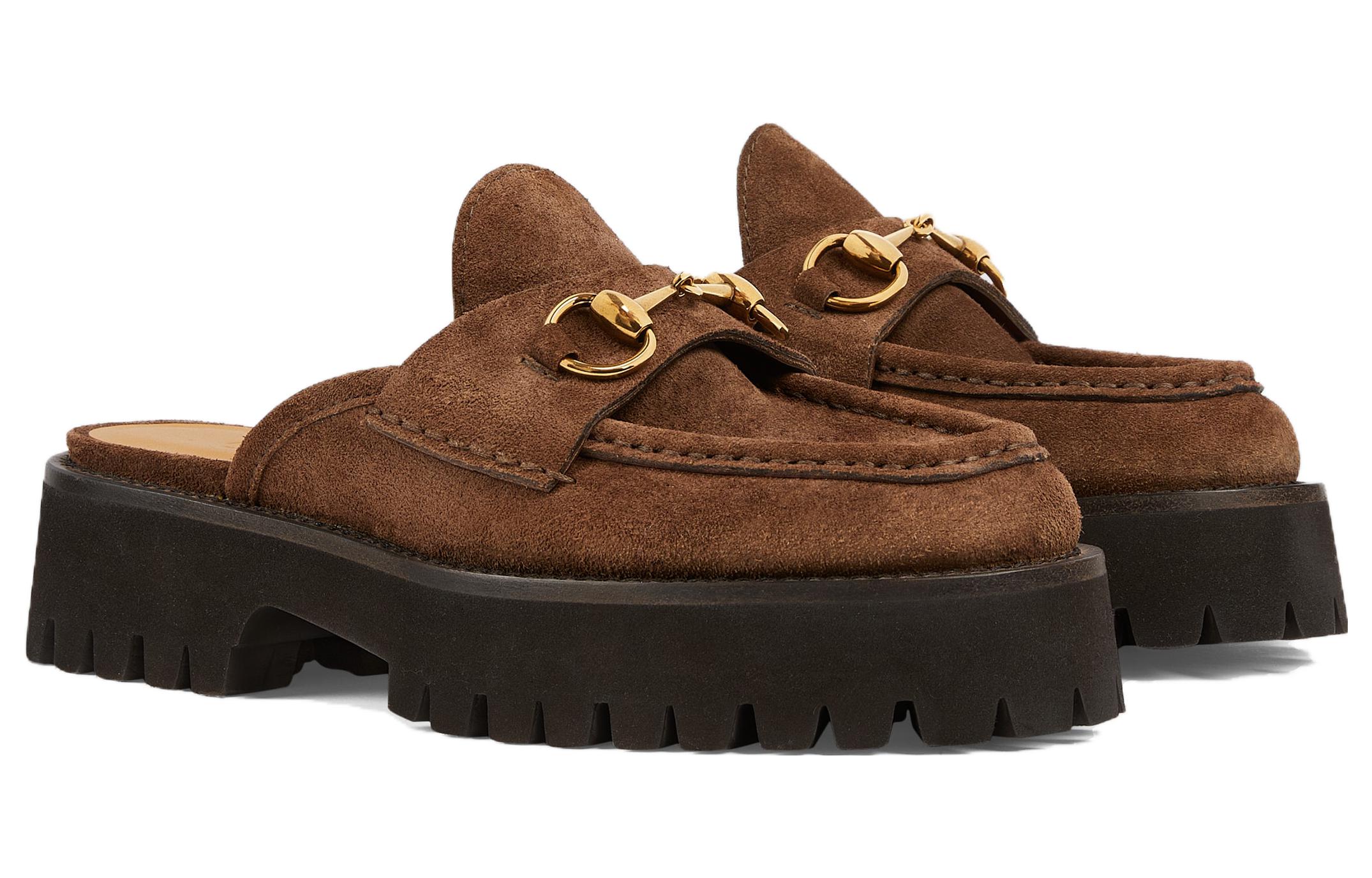 Order (W) Pantoufle Gucci en Velours Marron Confort Décontracté 764207-0PV00-2206