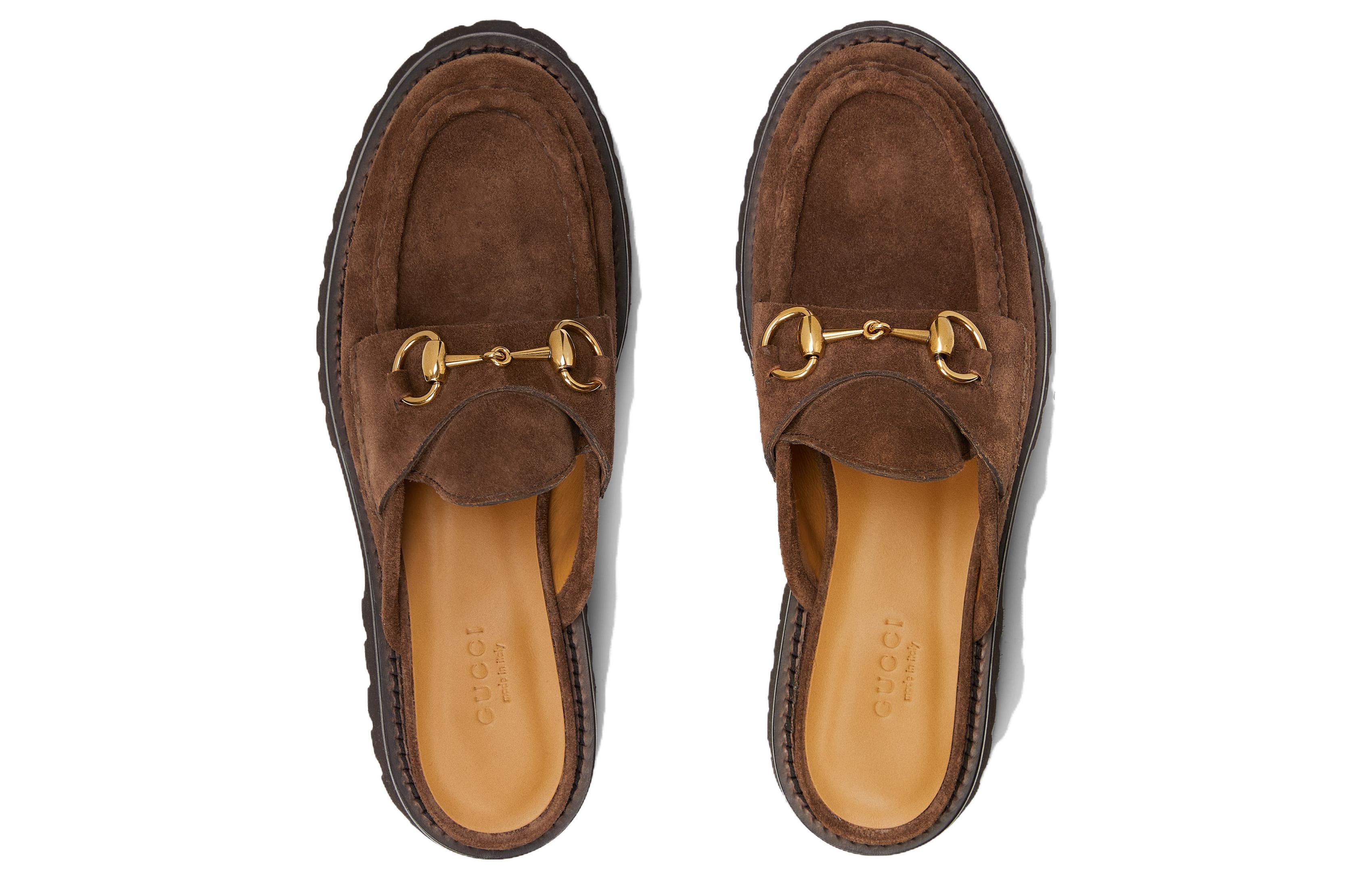 Lookbook (W) Pantoufle Gucci en Velours Marron Confort Décontracté 764207-0PV00-2206