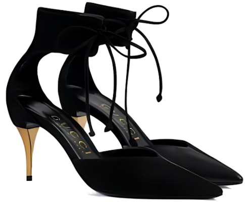 (Women) Gucci Velvet High Heels 'Black Fashion Lace-Up' 716686-CGX10-1000 Lookbook (Women) Gucci Velvet High Heels 'Black Fashion Lace-Up' 716686-CGX10-1000