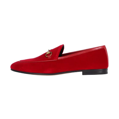 (W) Gucci Velvet Loafer 'Red Fashion'