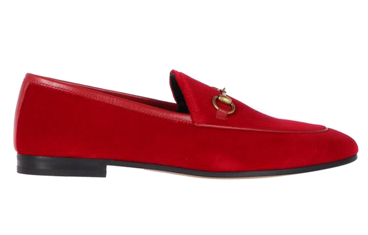 Order (W) 古驰红色时尚天鹅绒乐福鞋 431467-K4DD0-6433