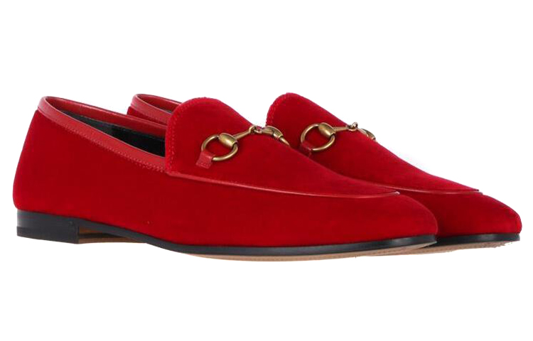 Lookbook (W) 古驰红色时尚天鹅绒乐福鞋 431467-K4DD0-6433