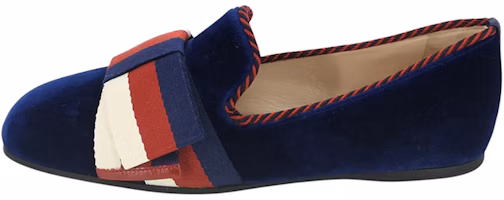 (Women) Gucci Velvet Sylvie Bow Ballerinas 'Navy' 496594-9FR10-4566 (Women) Gucci Velvet Sylvie Bow Ballerinas 'Navy' 496594-9FR10-4566
