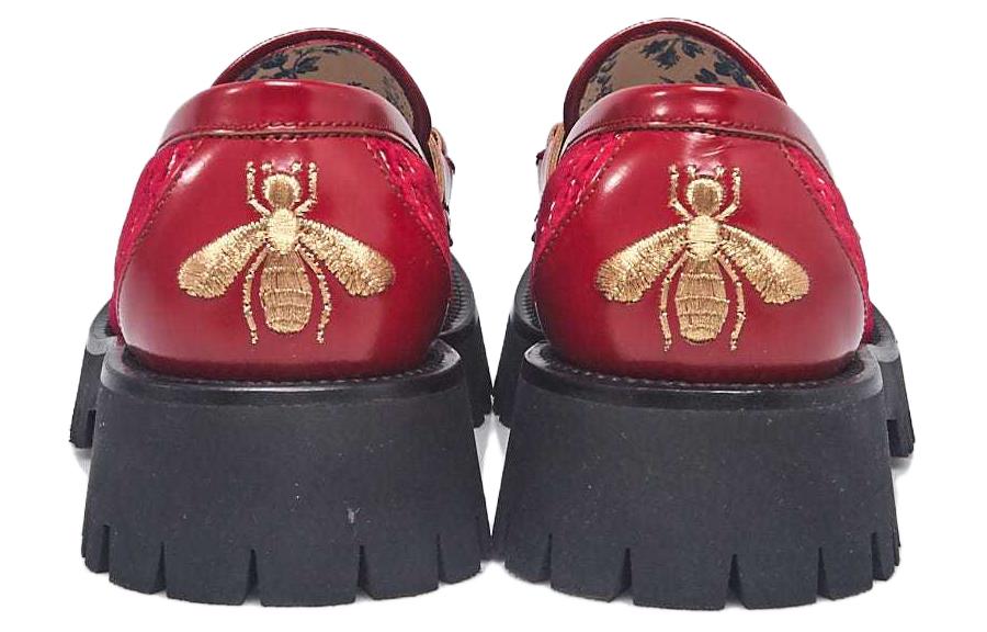 (W) Gucci Velvet Loafers 'Red' 圖 4