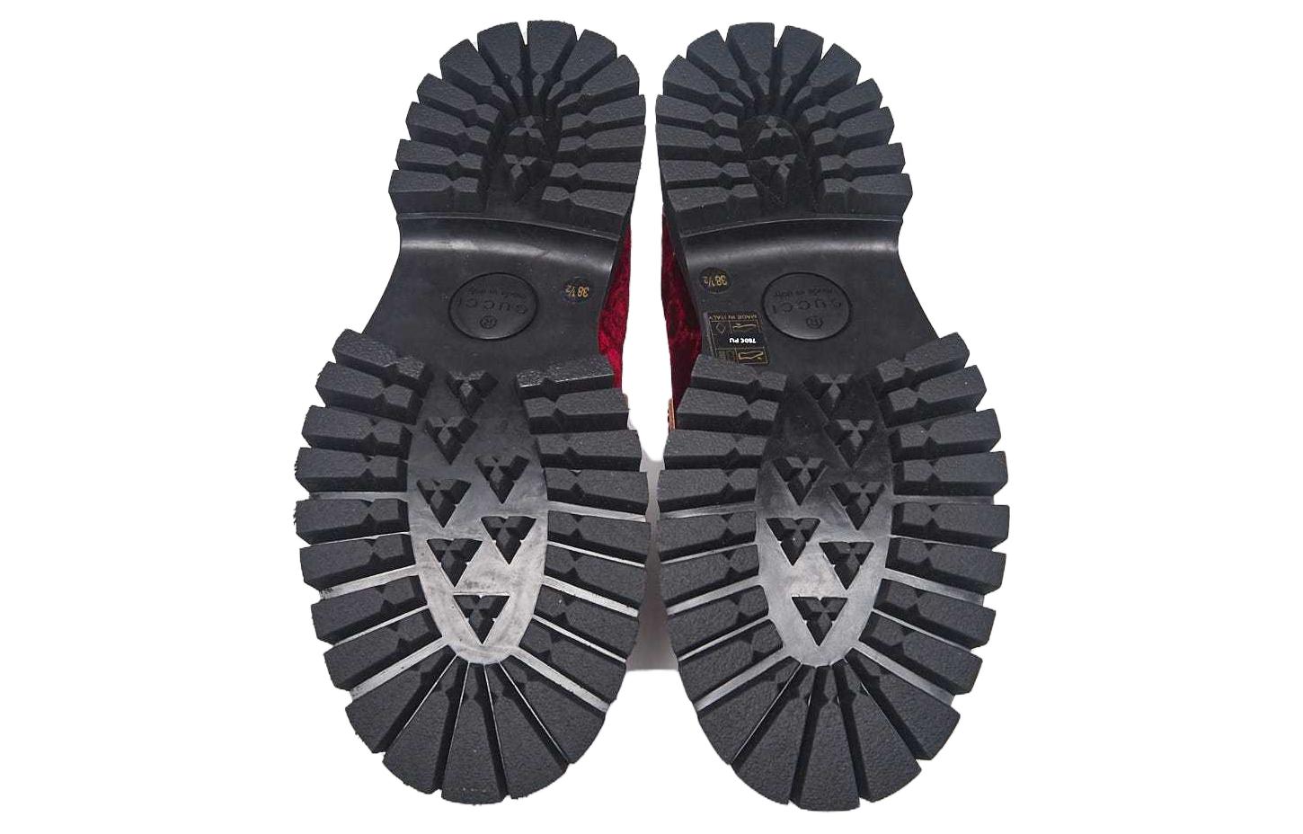 (W) Gucci Velvet Loafers 'Red' 圖 5