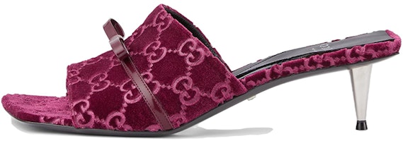 (Women) Gucci Velvet Round Toe Slip-On Slides 'Burgundy' 764182-FACNH-6112 (Women) Gucci Velvet Round Toe Slip-On Slides 'Burgundy' 764182-FACNH-6112