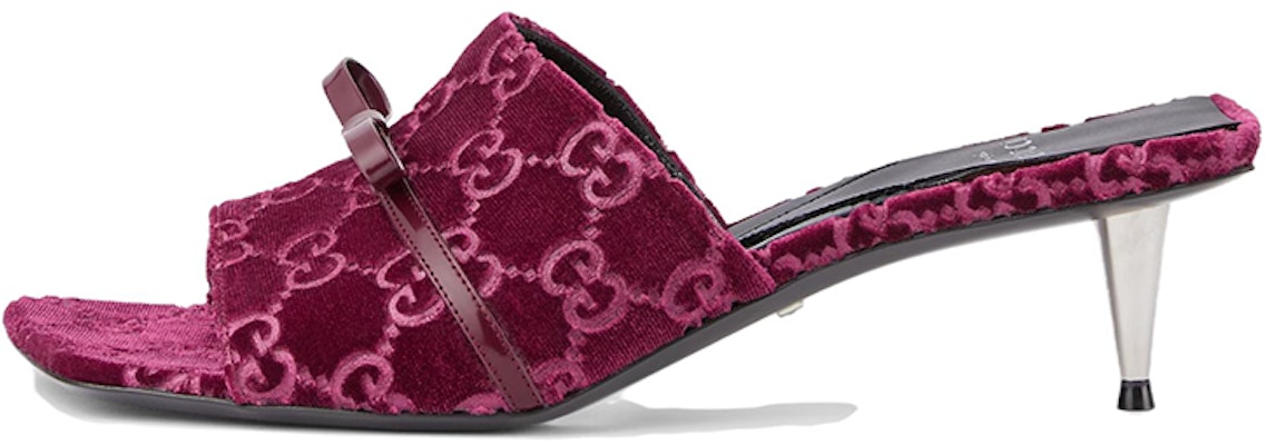 (Women) Gucci Velvet Round Toe Slip-On Slides 'Burgundy' 764182-FACNH-6112 Buy (Women) Gucci Velvet Round Toe Slip-On Slides 'Burgundy' 764182-FACNH-6112