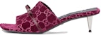 (W) Gucci Velvet Sepatu Gelongsor Hujung Bulat 'Merah Tua' 764182-FACNH-6112