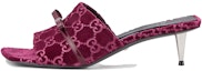 Buy (W) Gucci Velvet Sepatu Gelongsor Hujung Bulat 'Merah Tua' 764182-FACNH-6112