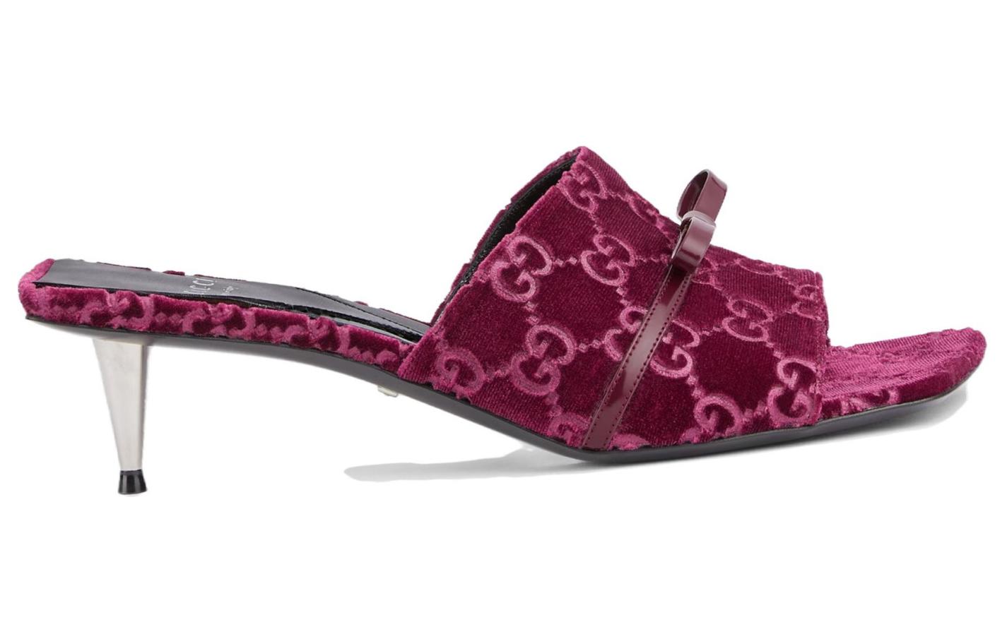 Order (W) Gucci Fluwelen Instappers ''Bordeaux'' 764182-FACNH-6112